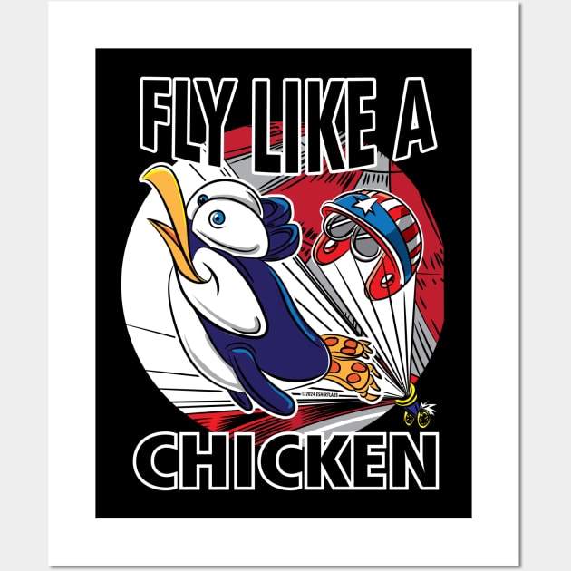 Penguin Fly Like Chicken Wall Art by eShirtLabs